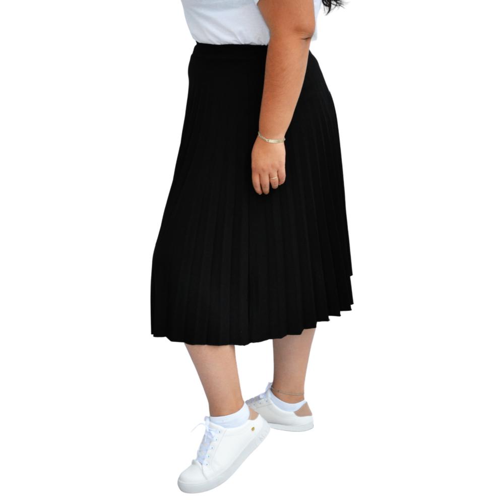 Foto 2 | Falda Plisada Roman Fashion Talla Extra 715 color Negro