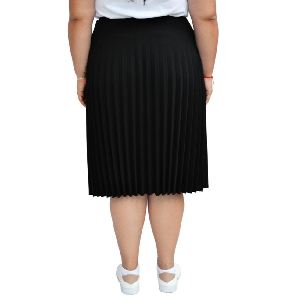 Foto 4 pulgar | Falda Plisada Roman Fashion Talla Extra 715 color Negro