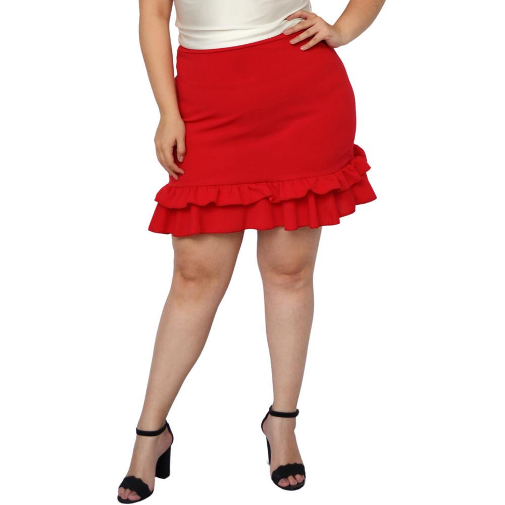 Foto 2 pulgar | Falda Roman Fashion Talla Extra color Rojo para Dama