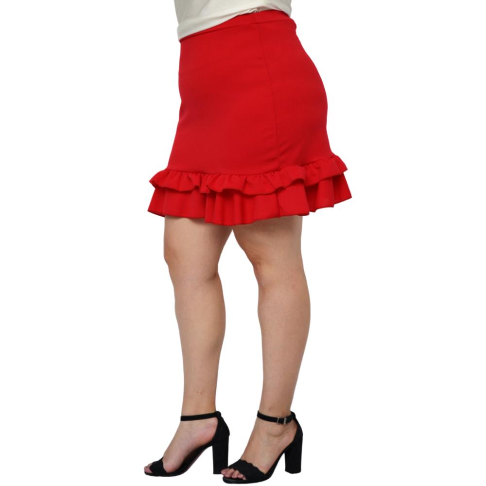 Foto 3 pulgar | Falda Roman Fashion Talla Extra color Rojo para Dama