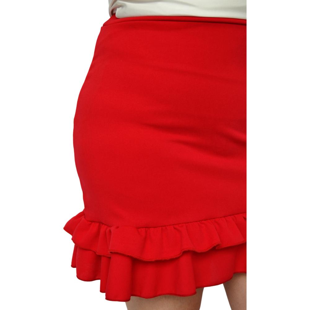 Foto 5 pulgar | Falda Roman Fashion Talla Extra color Rojo para Dama