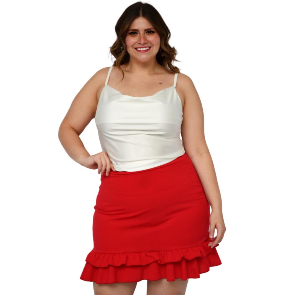 Foto 5 | Falda Roman Fashion Talla Extra color Rojo para Dama