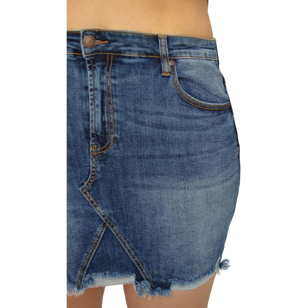 Foto 4 | Falda de Mezclilla Tallas Extras F 6286 color Azul