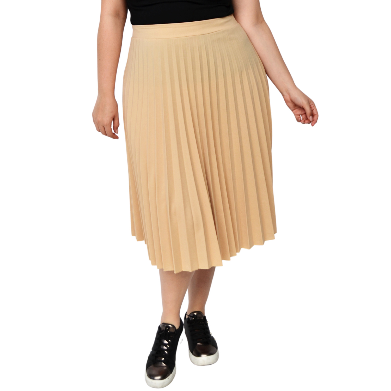 Foto 2 pulgar | Falda Plisada Roman Fashion 715 color Beige
