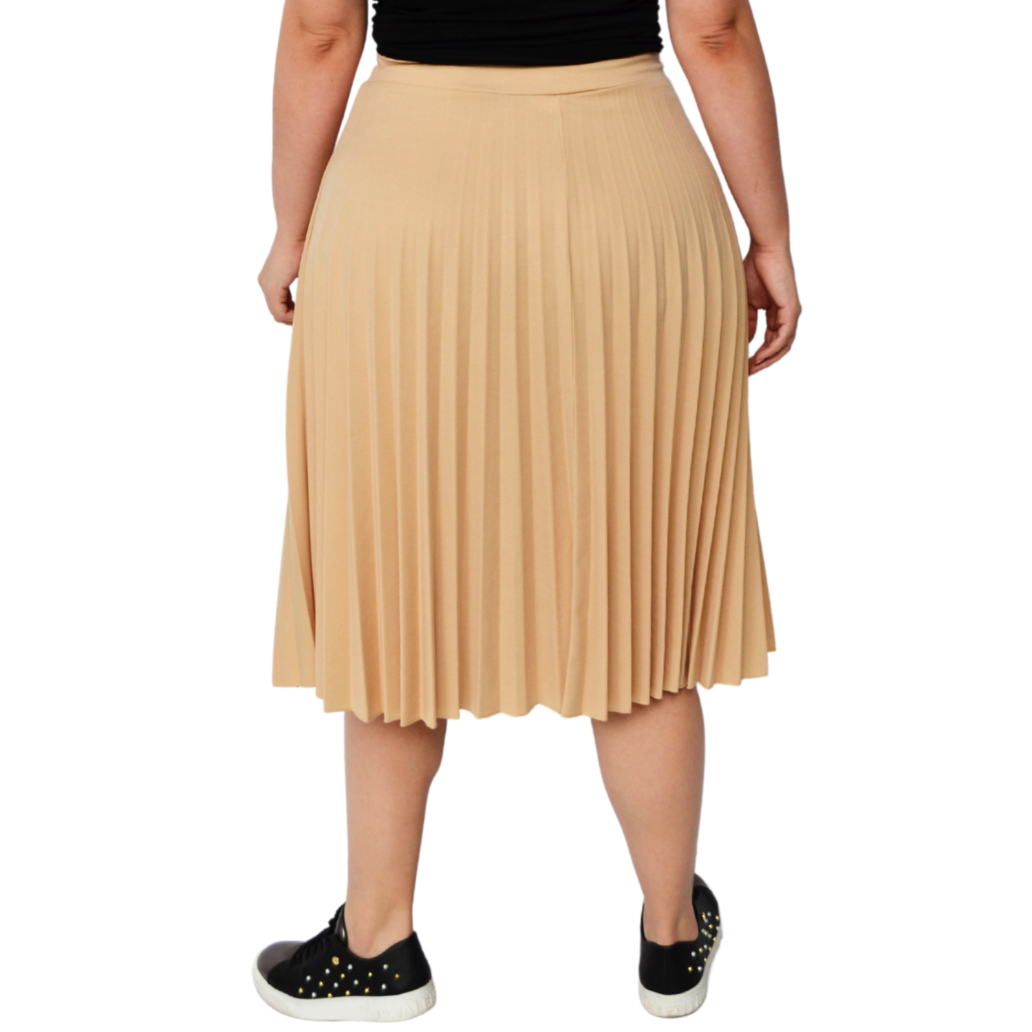 Foto 3 pulgar | Falda Plisada Roman Fashion 715 color Beige