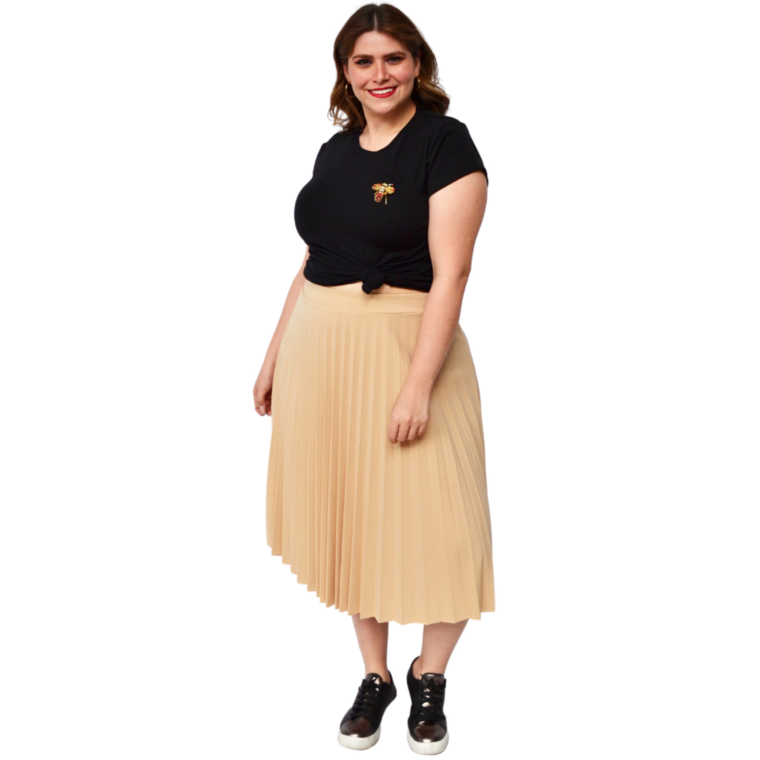 Foto 4 pulgar | Falda Plisada Roman Fashion 715 color Beige