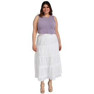 Foto 5 | Falda Larga Kanishka & Sweet Mango color Blanco
