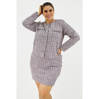 Foto 5 | Set Tipo Chanel Roman Fashion Vino Tallas Extras para Mujer