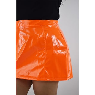 Foto 4 | Mini Falda Efecto Charol Roman Fashion Tallas Extras 020 Naranja