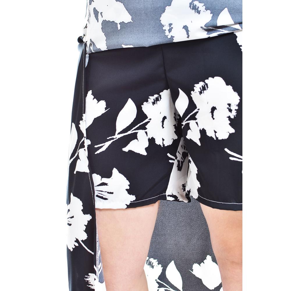 Foto 5 pulgar | Short Falda Con Aberturas Roman Fashion /tallas Extras 7050 Negro