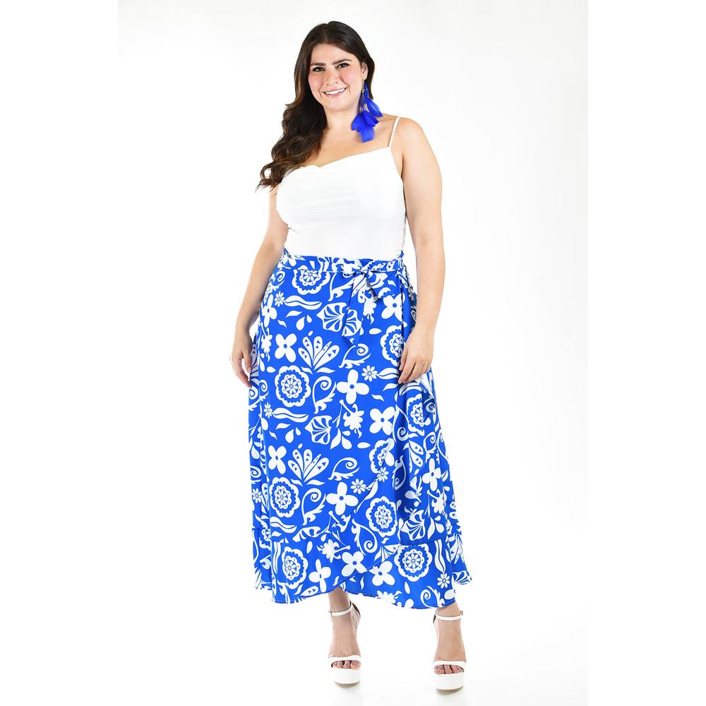 Falda Envolvente Con Cinto Roman Fashion 7053 Azul