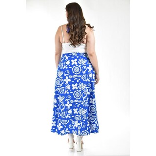 Foto 3 | Falda Envolvente Con Cinto Roman Fashion 7053 Azul