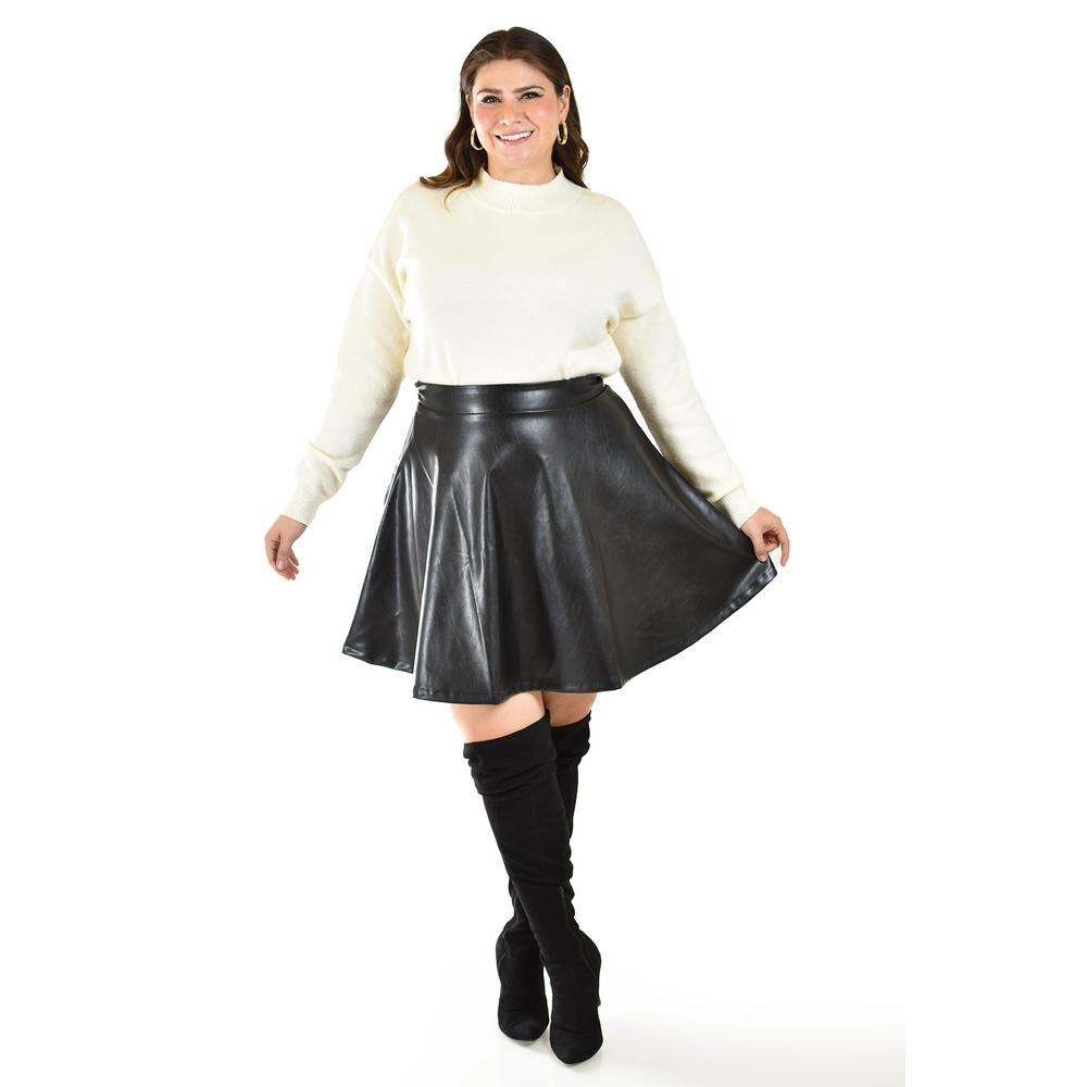 Foto 1 | Falda De Vinipiel Roman Fashion /tallas Extras, 3721 (negro) Negro