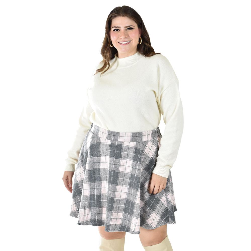 Foto 5 | Falda A Cuadros Roman Fashion / Tallas Extras, 3721 (rosa) Rosa