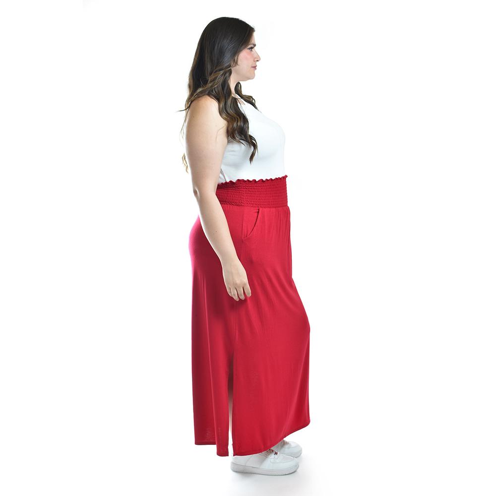 Foto 3 pulgar | Maxi Falda Cintura Smock Roman Fashion /tallas Extras, 8300 (rojo) Rojo