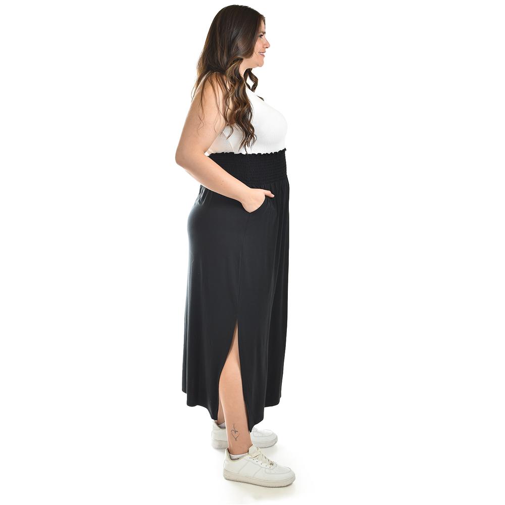 Foto 2 | Maxi Falda Cintura Smock Roman Fashion /tallas Extras, 8300 (negro) Negro
