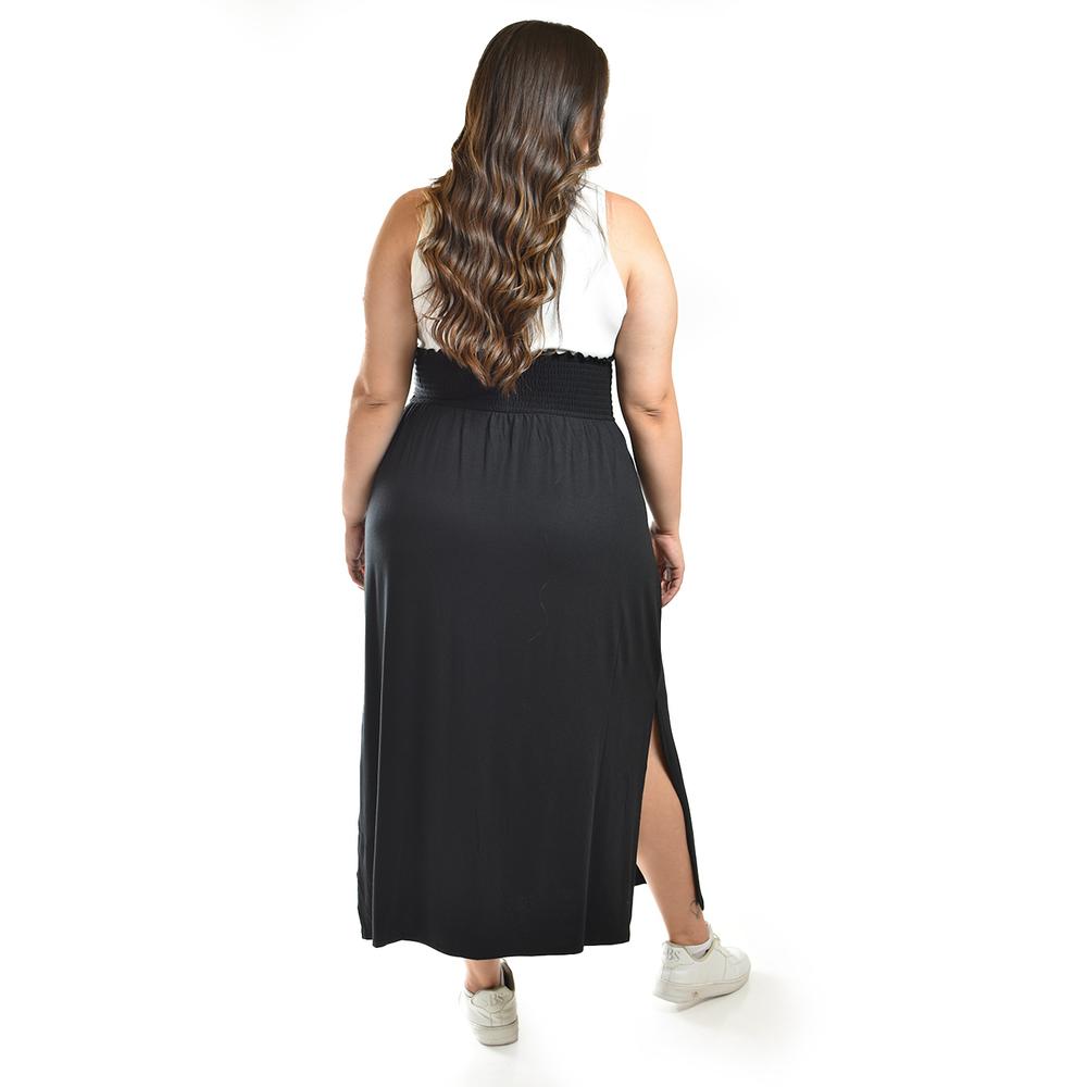 Foto 3 | Maxi Falda Cintura Smock Roman Fashion /tallas Extras, 8300 (negro) Negro