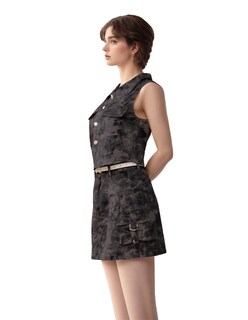Foto 2 | Conjunto Casual Modelo Cargo Falda Mini Y Blusa De Gabardina