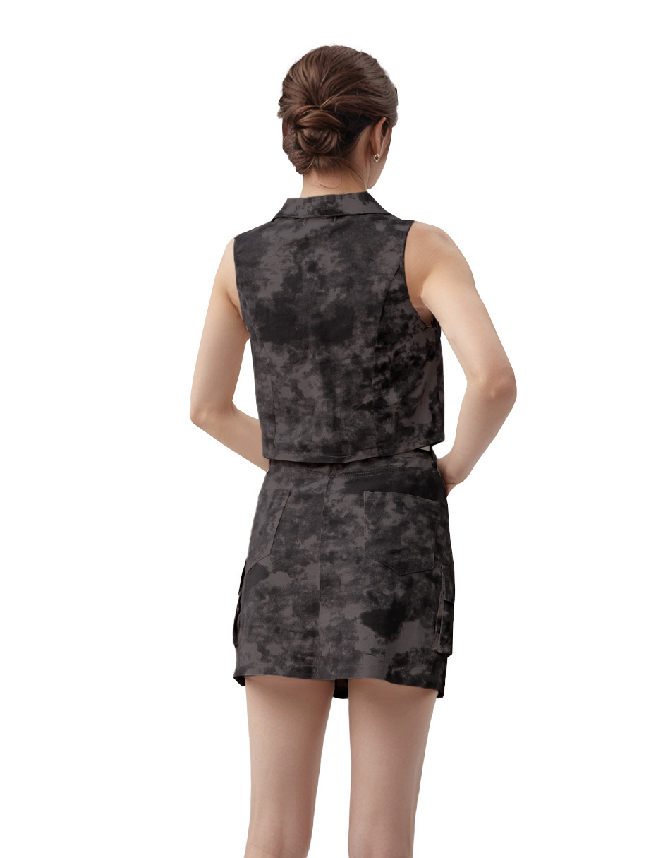 Foto 4 pulgar | Conjunto Casual Modelo Cargo Falda Mini Y Blusa De Gabardina