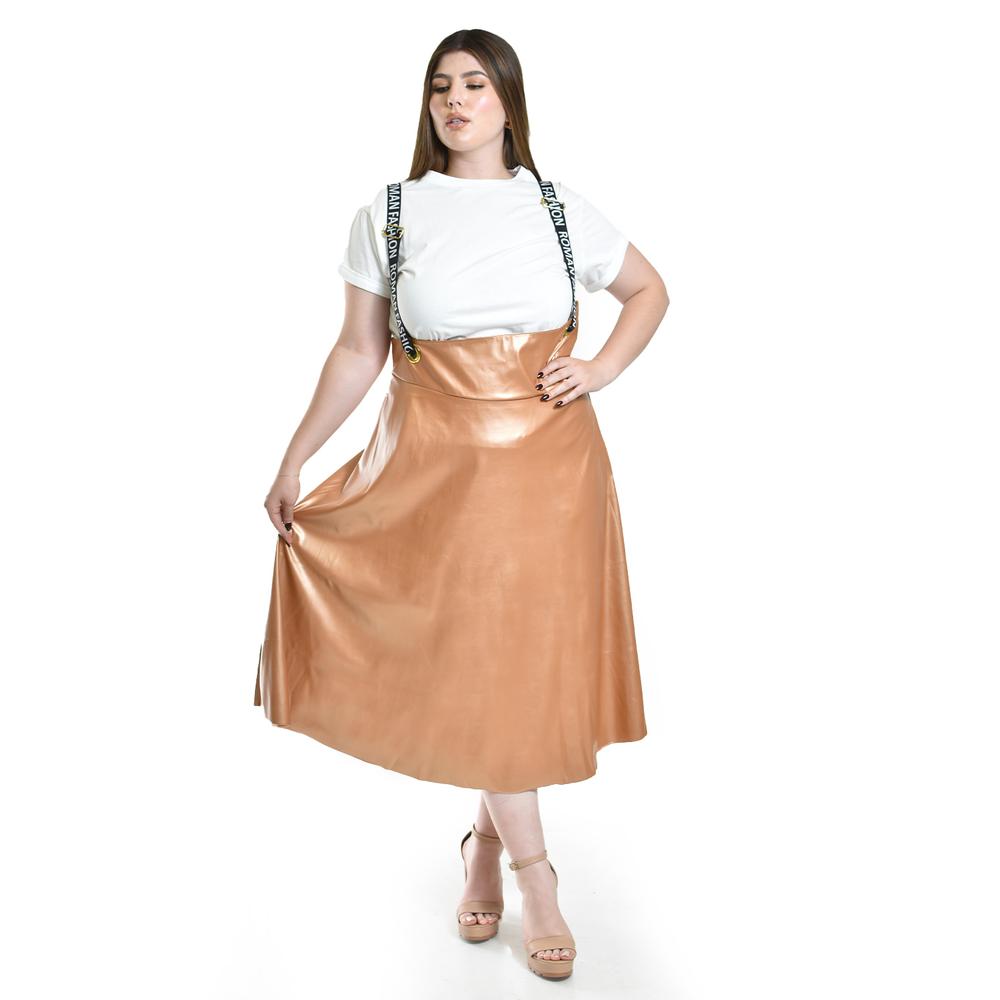 Foto 5 | Vestido/falda Juvenil Roman Fashion/tallas Extras, 9510 (dorado) Dorado