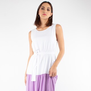 Foto 4 | Maxi Vestido Bloques de Color Amad Blanco