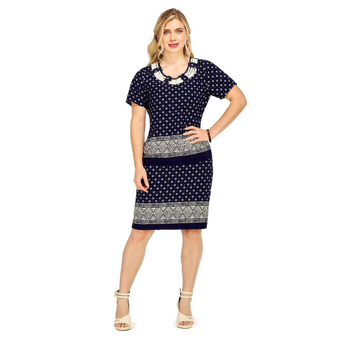 Foto 1 | Vestido Túnico Mundo Terra color Azul con Estampado para Dama