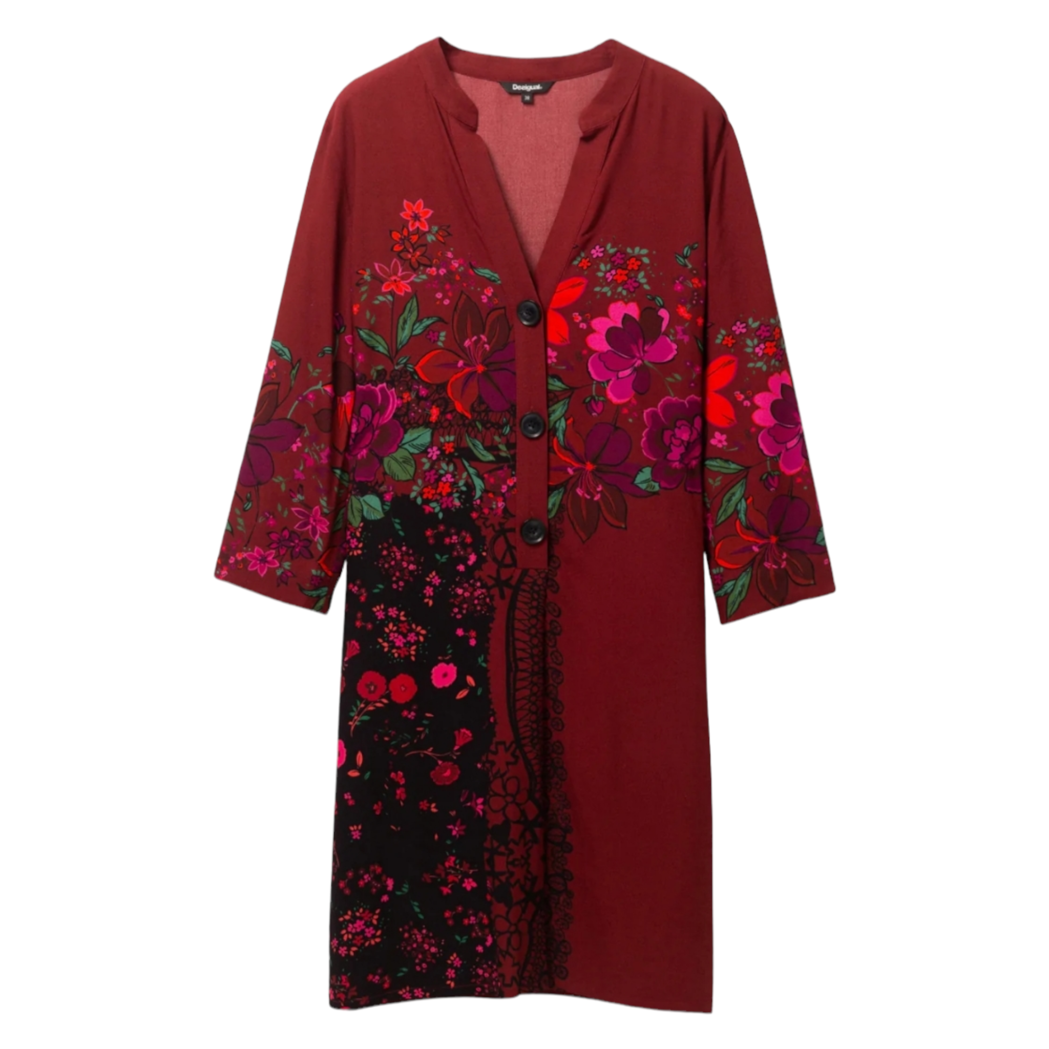 Foto 1 | Vestido Valentina Desigual color Tinto