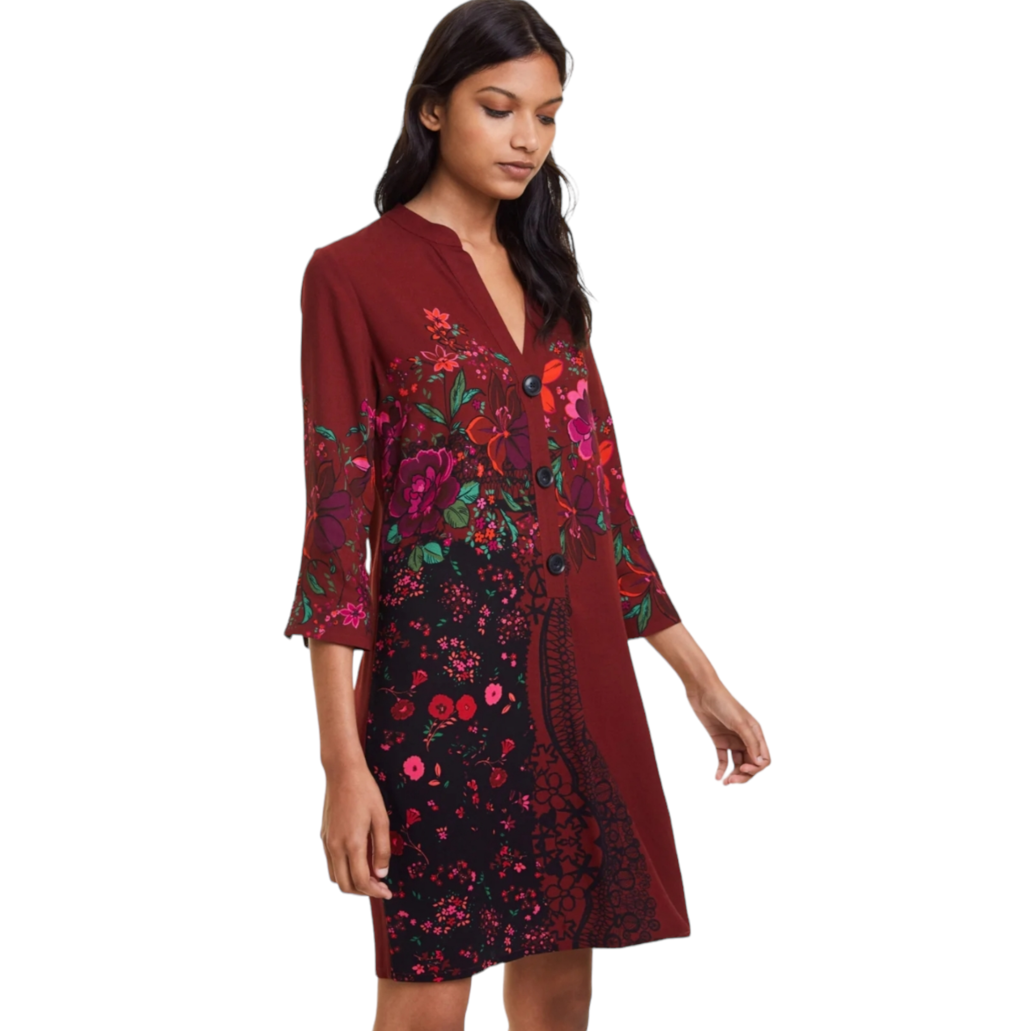 Foto 2 | Vestido Valentina Desigual color Tinto