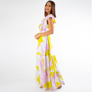Foto 2 | Maxi Vestido De Olanes Con Escarolas Amad Print Floral