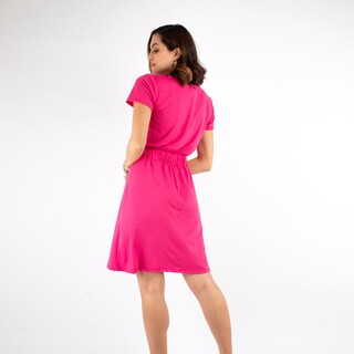 Foto 3 | Vestido AMAD Rosa Fuscia Relajado con Elástico