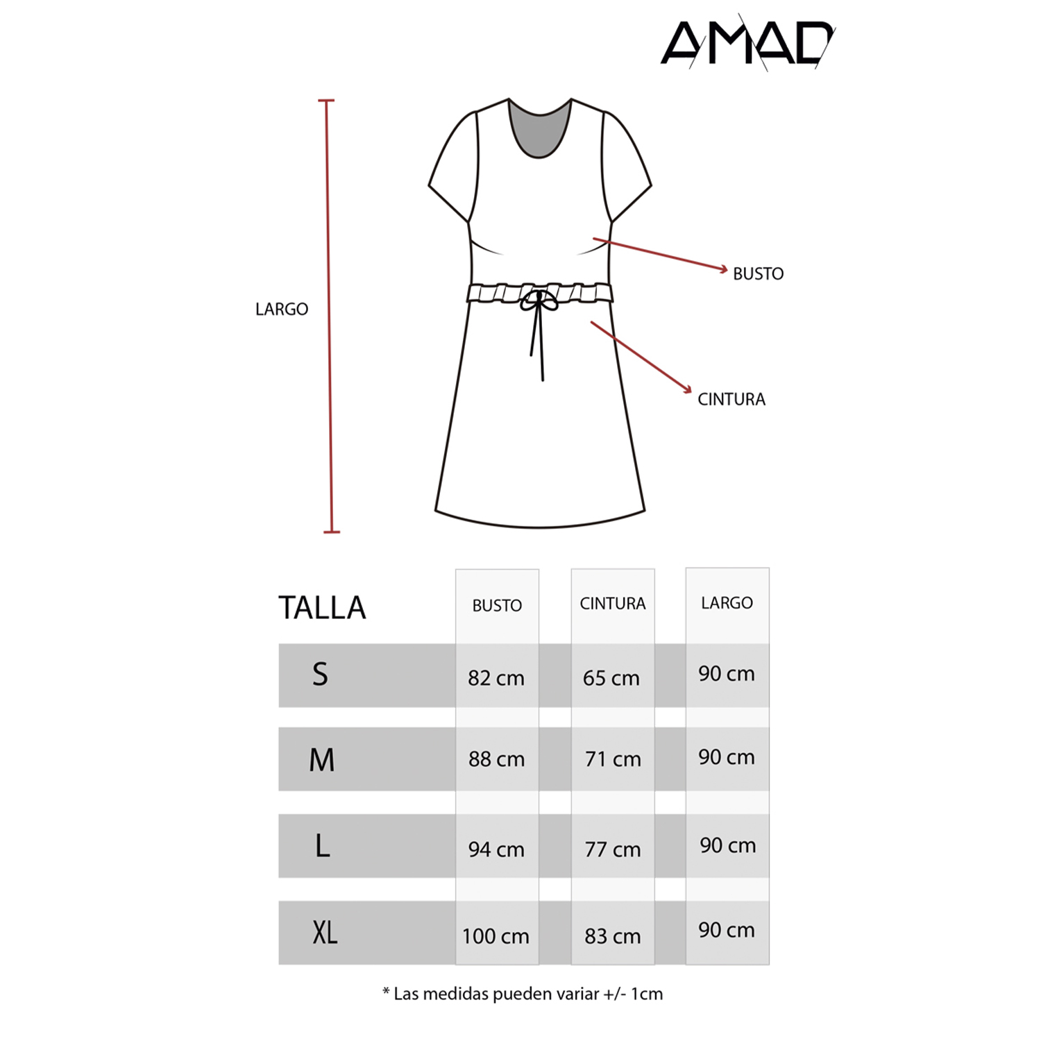 Foto 6 pulgar | Vestido AMAD Rosa Fuscia Relajado con Elástico