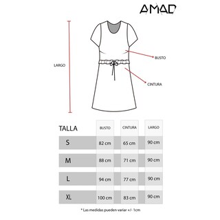 Foto 5 | Vestido AMAD Rosa Fuscia Relajado con Elástico