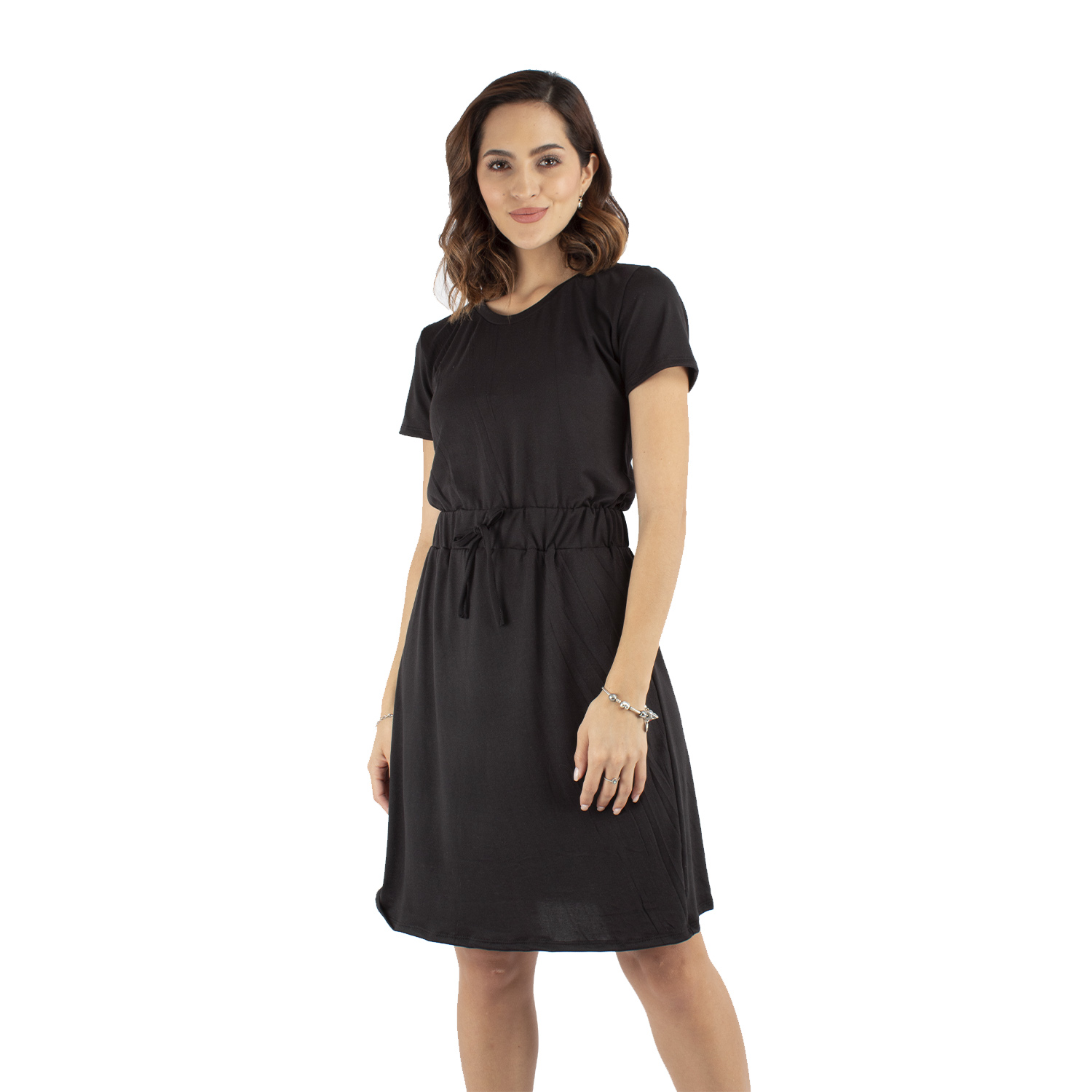 Vestido Relajado AMAD Negro con Elástico