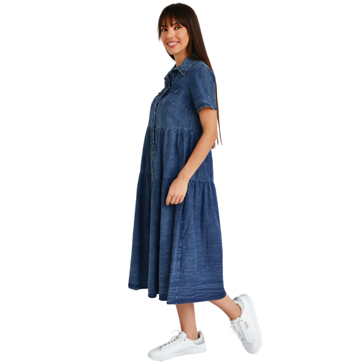Foto 2 | Vestido Roman Fashion color Azul para Mujer