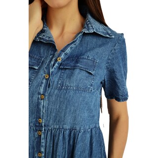 Foto 4 | Vestido Roman Fashion color Azul para Mujer