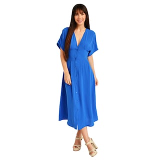 Foto 1 | Vestido Roman Fashion color Azul para Mujer