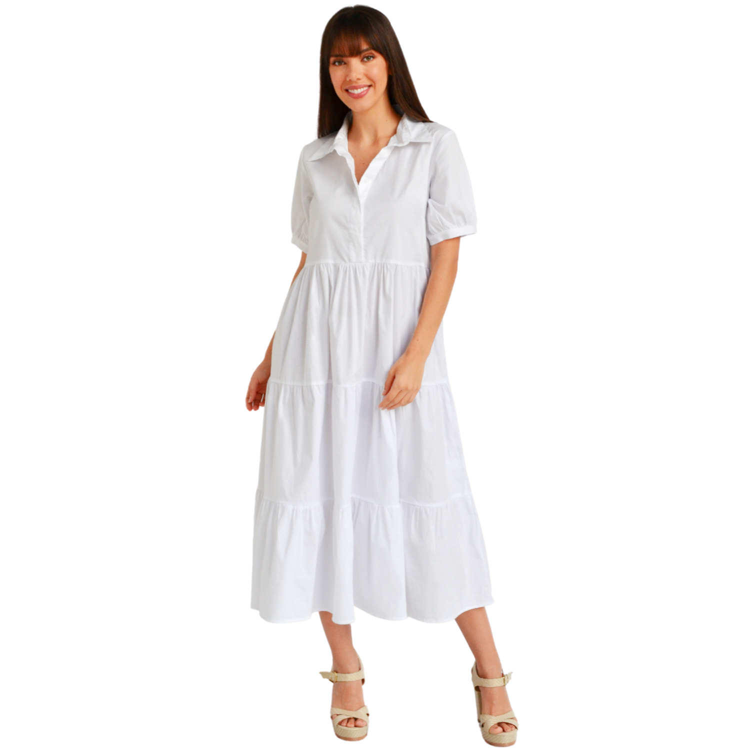 Foto 2 pulgar | Vestido Roman Fashion color Blanco para Mujer