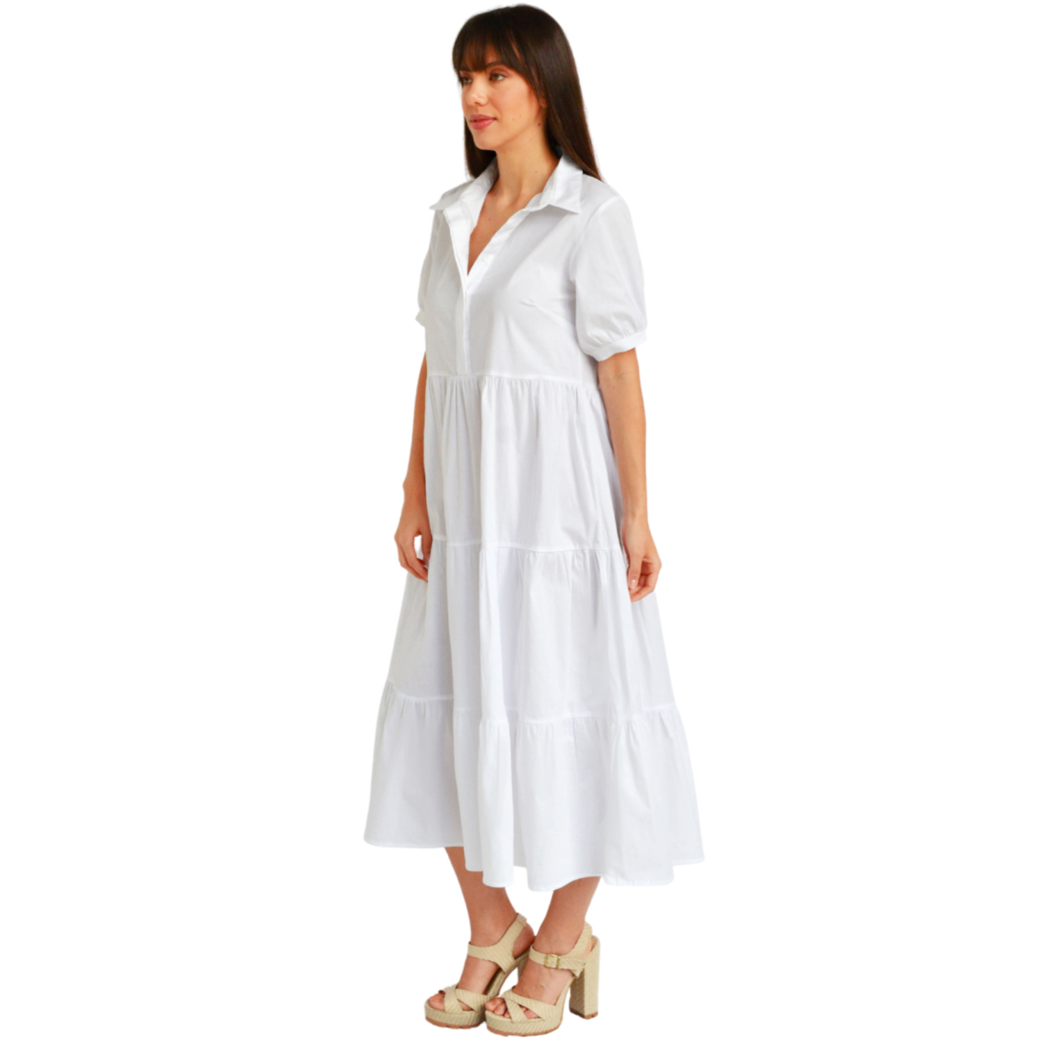 Foto 3 pulgar | Vestido Roman Fashion color Blanco para Mujer
