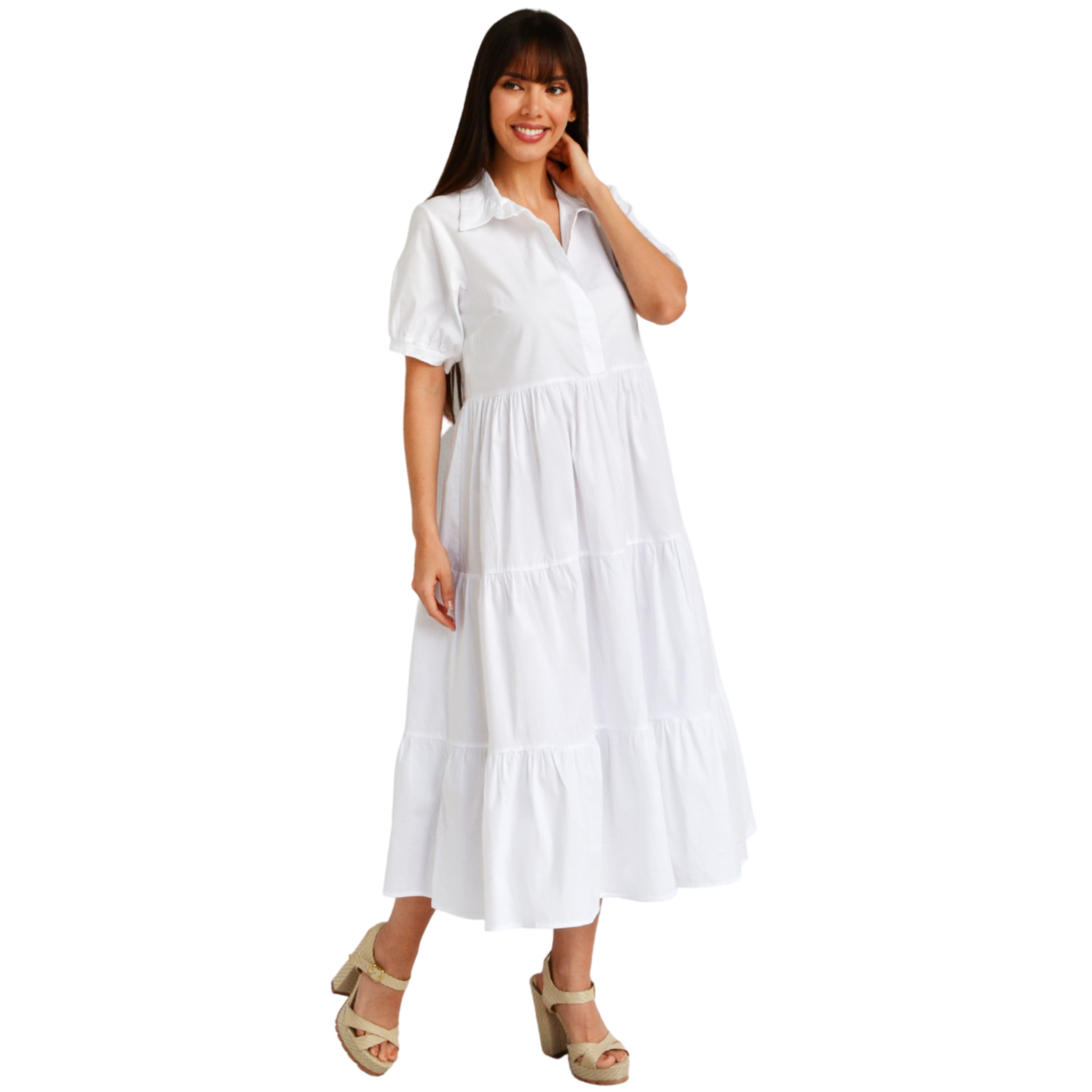 Foto 6 pulgar | Vestido Roman Fashion color Blanco para Mujer