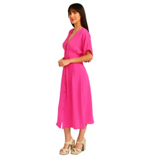 Foto 2 | Vestido Manga Corta Roman Fashion color Fucsia