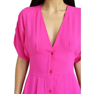 Foto 4 | Vestido Manga Corta Roman Fashion color Fucsia