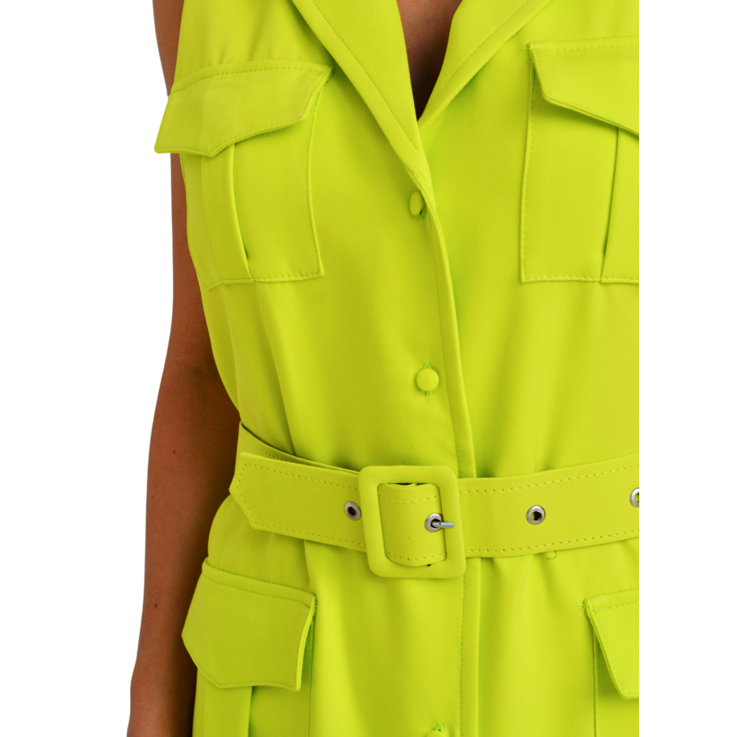 Foto 4 | Vestido Chaleco con Cinturón Roman Fashion V-MIC-2156 color Verde