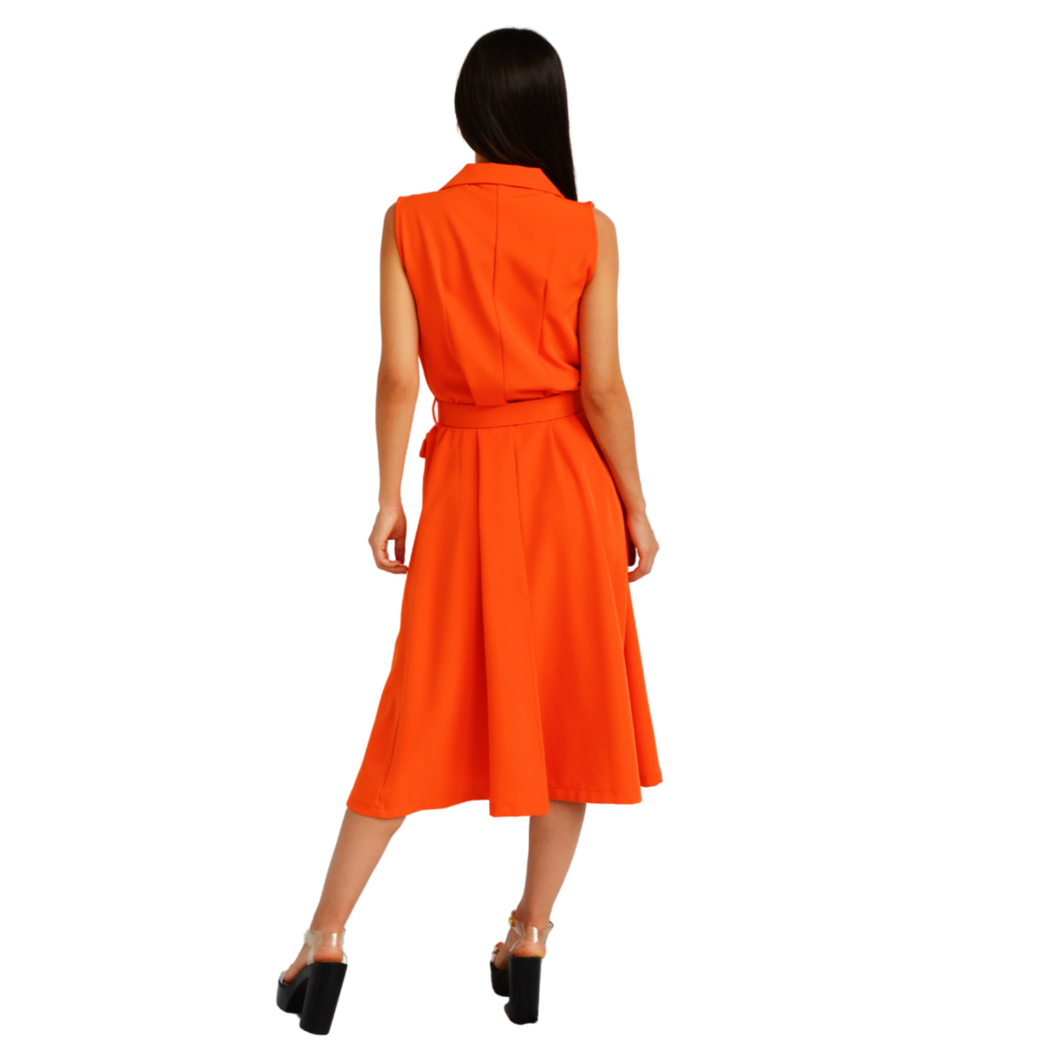 Foto 4 pulgar | Vestido Roman Fashion V-MIC-2156 color Naranja