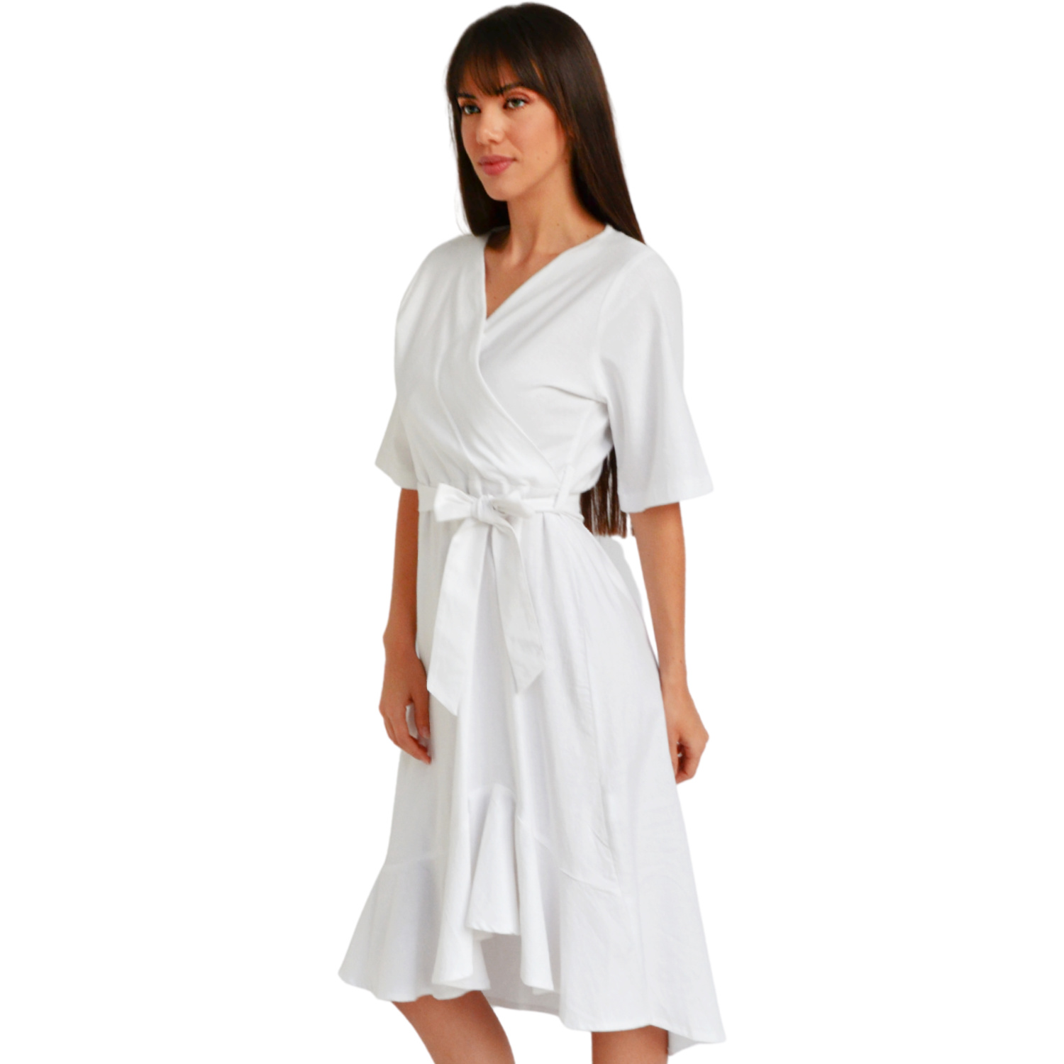Foto 2 | Vestido de Lino Roman Fashion V-ST-1076 color Blanco
