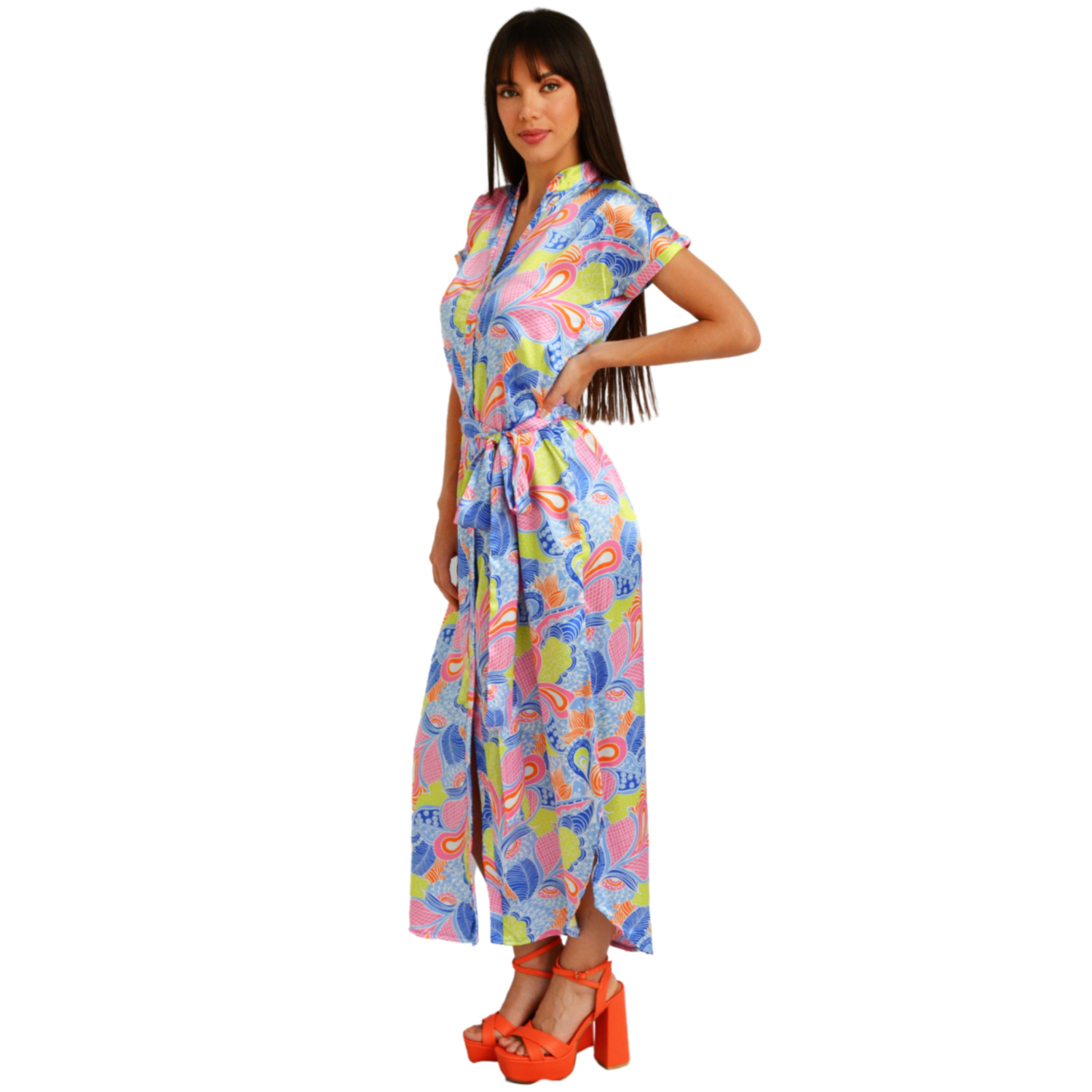 Foto 2 | Vestido Roman Fashion color Azul para Mujer