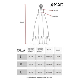 Foto 6 | Maxi Vestido Amad SS22-V16-B-SS Multicolor Halter de Espalda Descubierta con Print de Flores