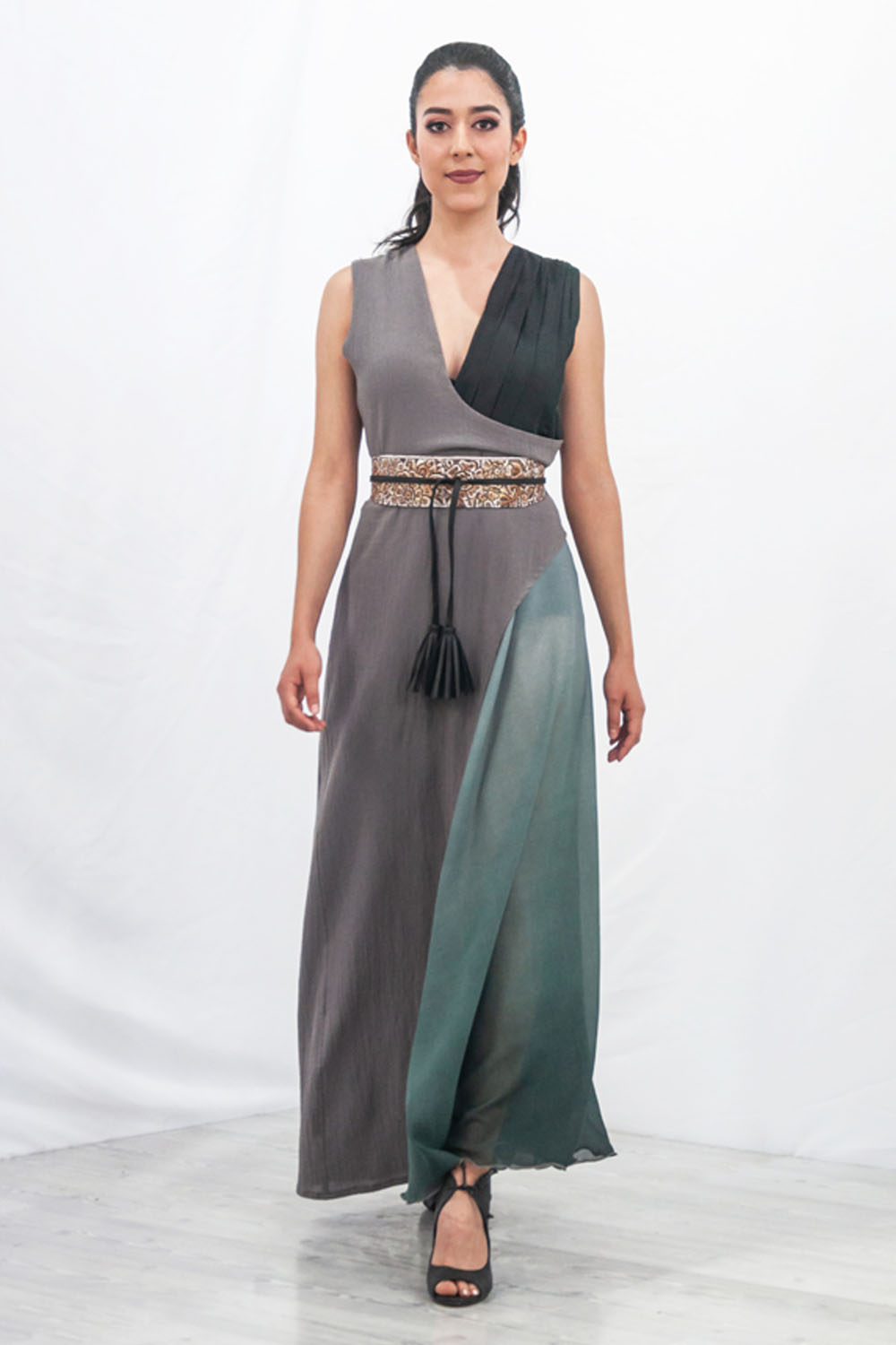Foto 3 | Vestido De Mujer A Ángelozano Vestido Doble, Con Manta Y Algodón Incluye Cinto. Al-w05