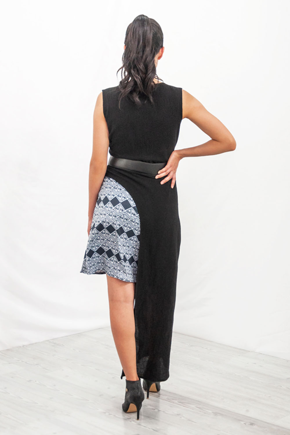 Foto 5 pulgar | Vestido A Ángelozano Al-w05 Estampado Artesanal incluye Cinto para Mujer