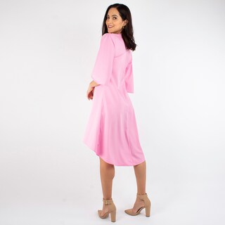 Foto 2 | Vestido Asimétrico Manga Campana Amad color Rosa