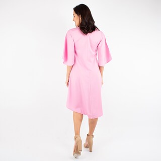 Foto 3 | Vestido Asimétrico Manga Campana Amad color Rosa